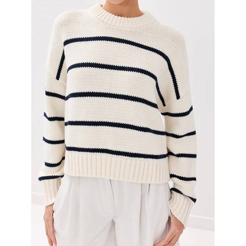 NEW FIFTEEN TWENTY crewneck stripe sweater in cream